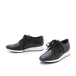VINCE Black Snake Embossed Rayner Sneakers